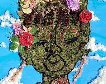 Black Woman Art – Original Mixed Media Afrocentric Portrait