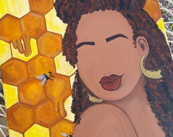 Honeycomb Queen Acrylic Painting (24x24in)