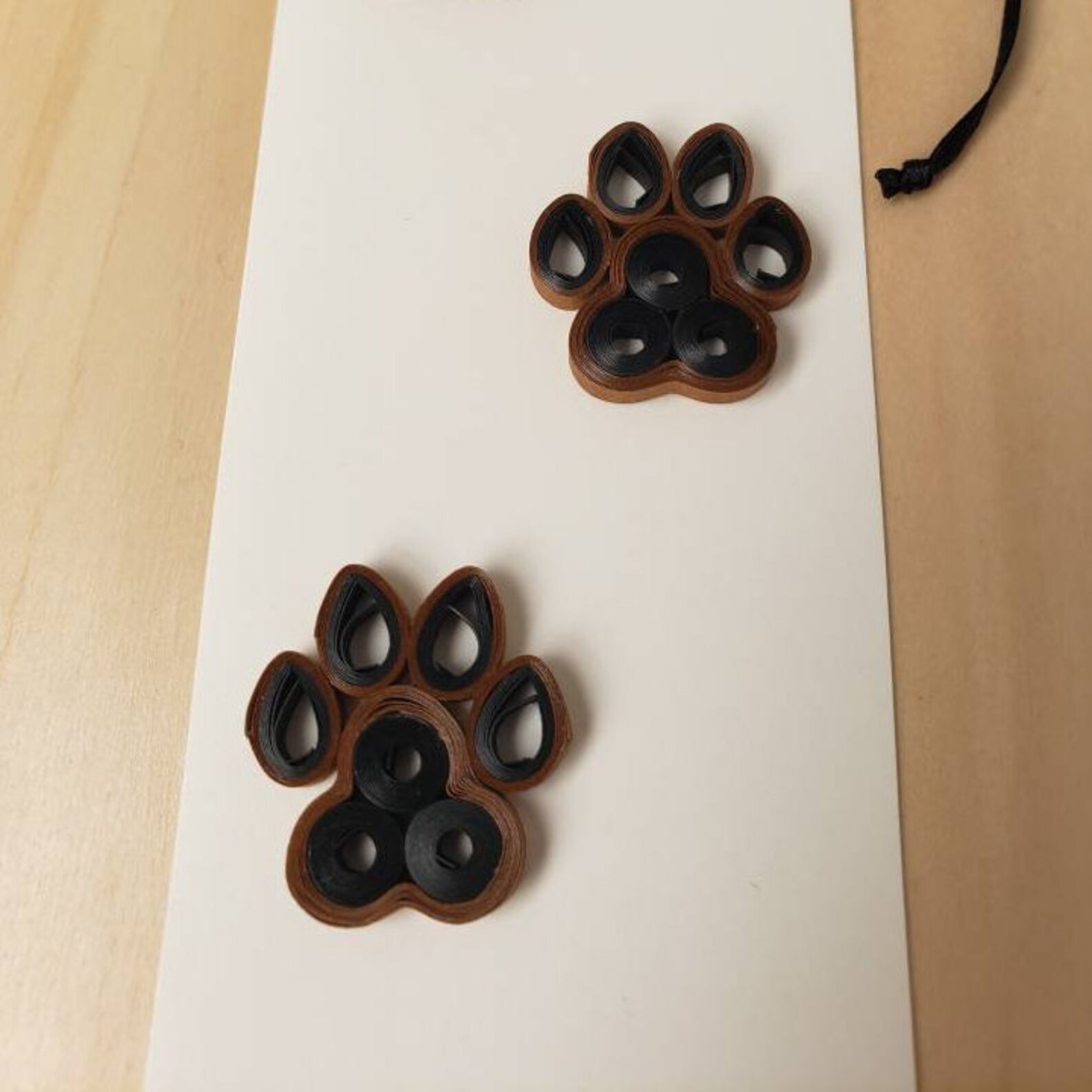 Quilled puppy paw prints bookmark dog lover doggy parent Etsy