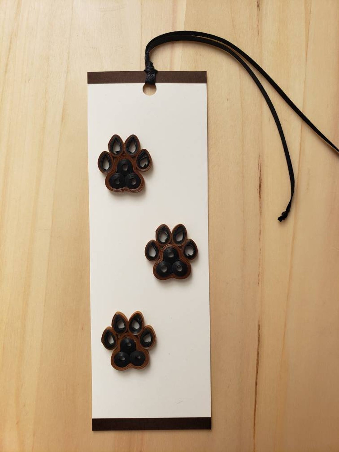Quilled puppy paw prints bookmark dog lover doggy parent Etsy