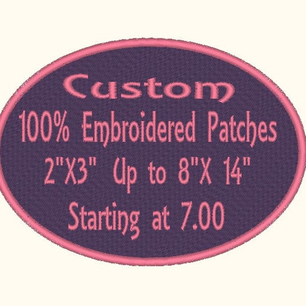 Embroidered Custom Patches Sew On, Iron on, VELCRO®, or Peel and Stick FREE SHIPPING (U.S only) on orders over 35.00- 10% of when you buy 10