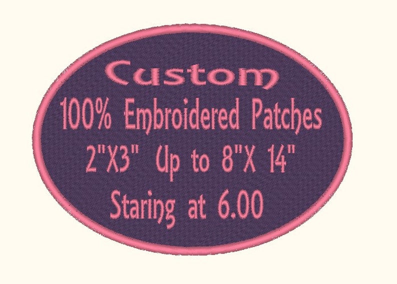 Embroidered Custom Patches Sew On, Iron on, VELCRO®, or Peel and Stick FREE SHIPPING (U.S only) on orders over 35.00- 10% of when you buy 10 