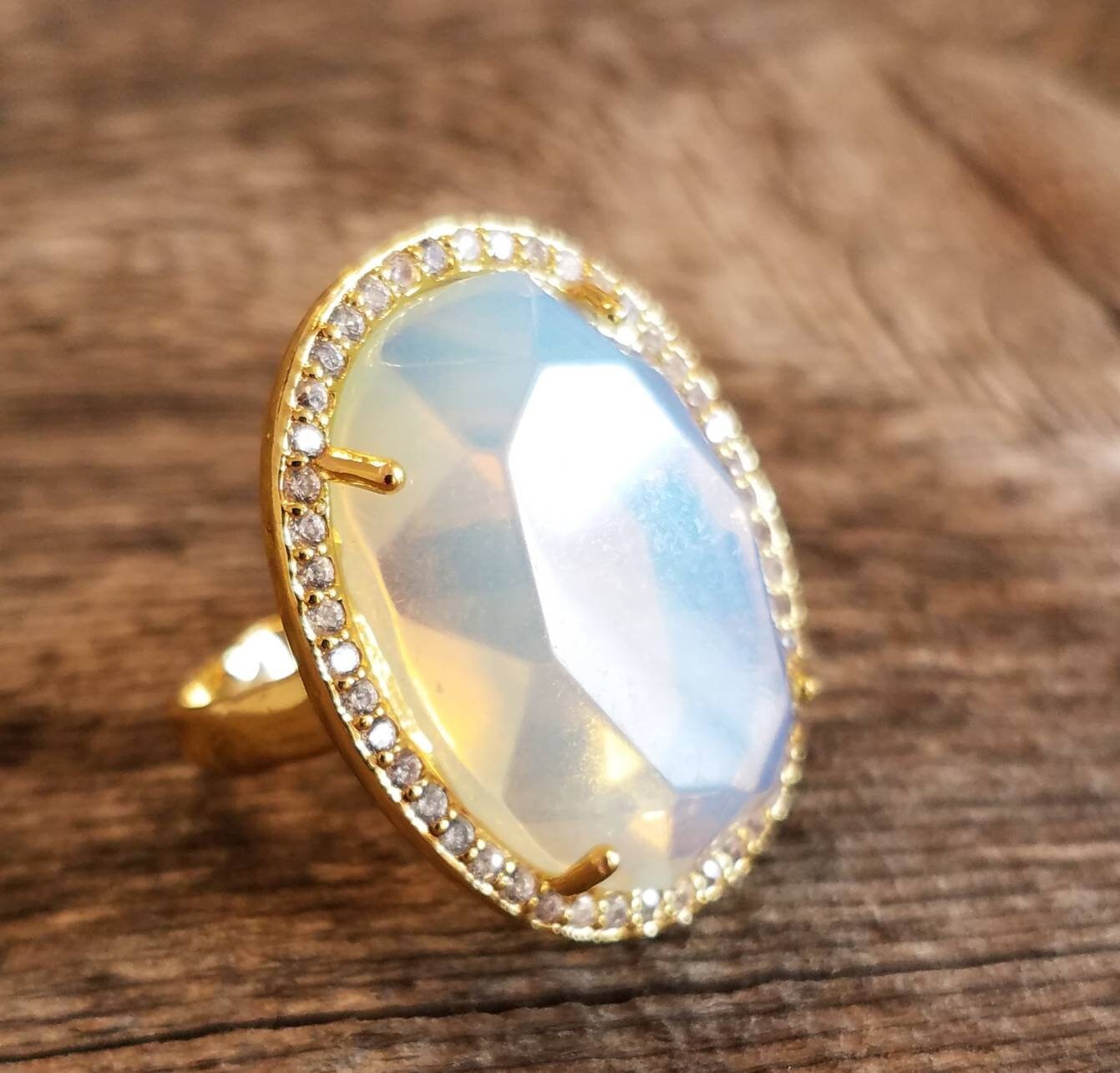 Faceted Opalite Ring