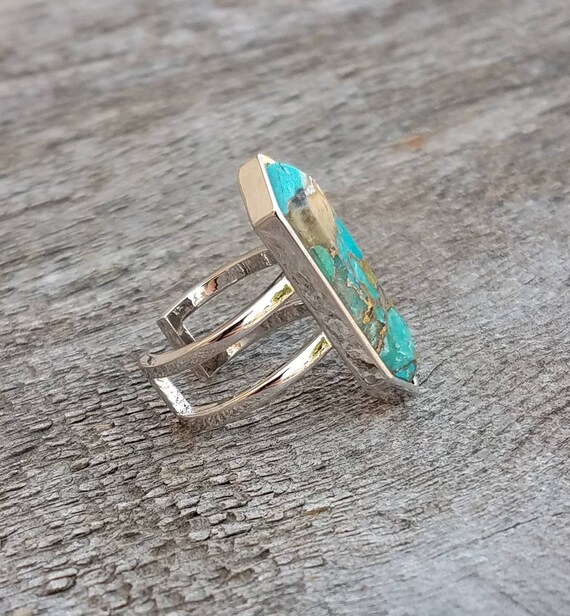 Turpentine Turquoise Ring Silver | Etsy