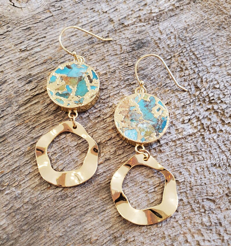 Turquoise Sphere Earrings image 1