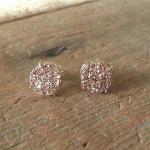 Rose Gold Druzy Studs