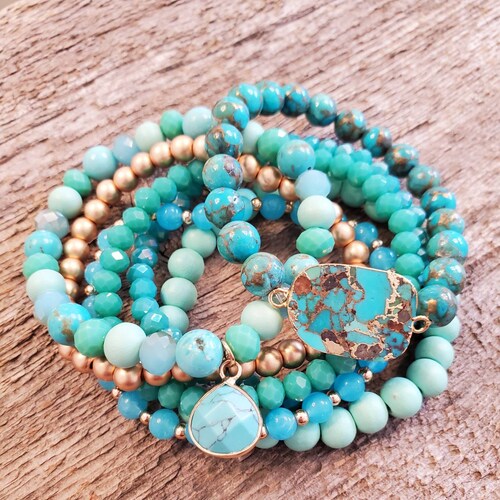 Luxe Turquoise Stack - Etsy