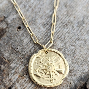 Compass Coin Necklace