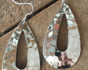 Silver Hammered Earrings