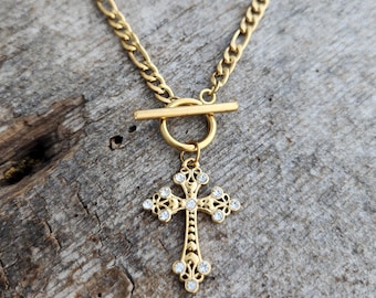 Donatella Cross Toggle Necklace