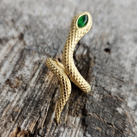 Emerald Snake Ring