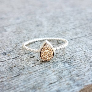 Drop Druzy Ring - Silver