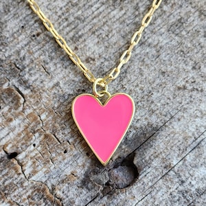 Fuchsia Heart Necklace