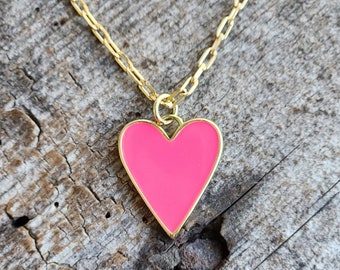 Fuchsia Heart Necklace