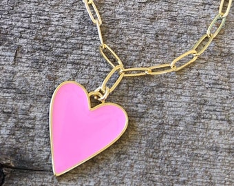 Pink Heart Necklace