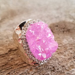 Pink Lemonade Druzy Ring image 3