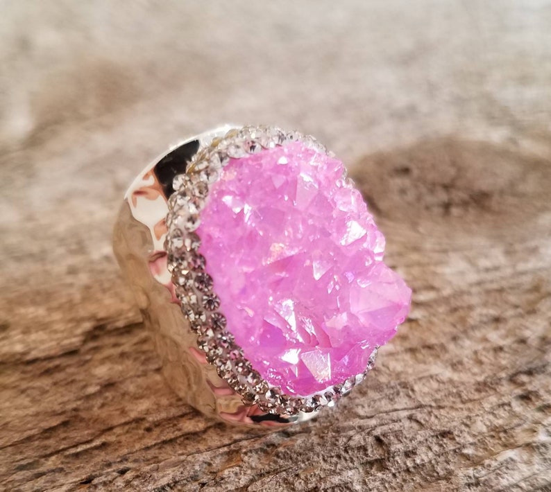 Pink Lemonade Druzy Ring image 3