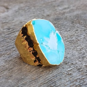 Turquoise Slab Ring