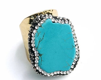 Blue Howlite Ring