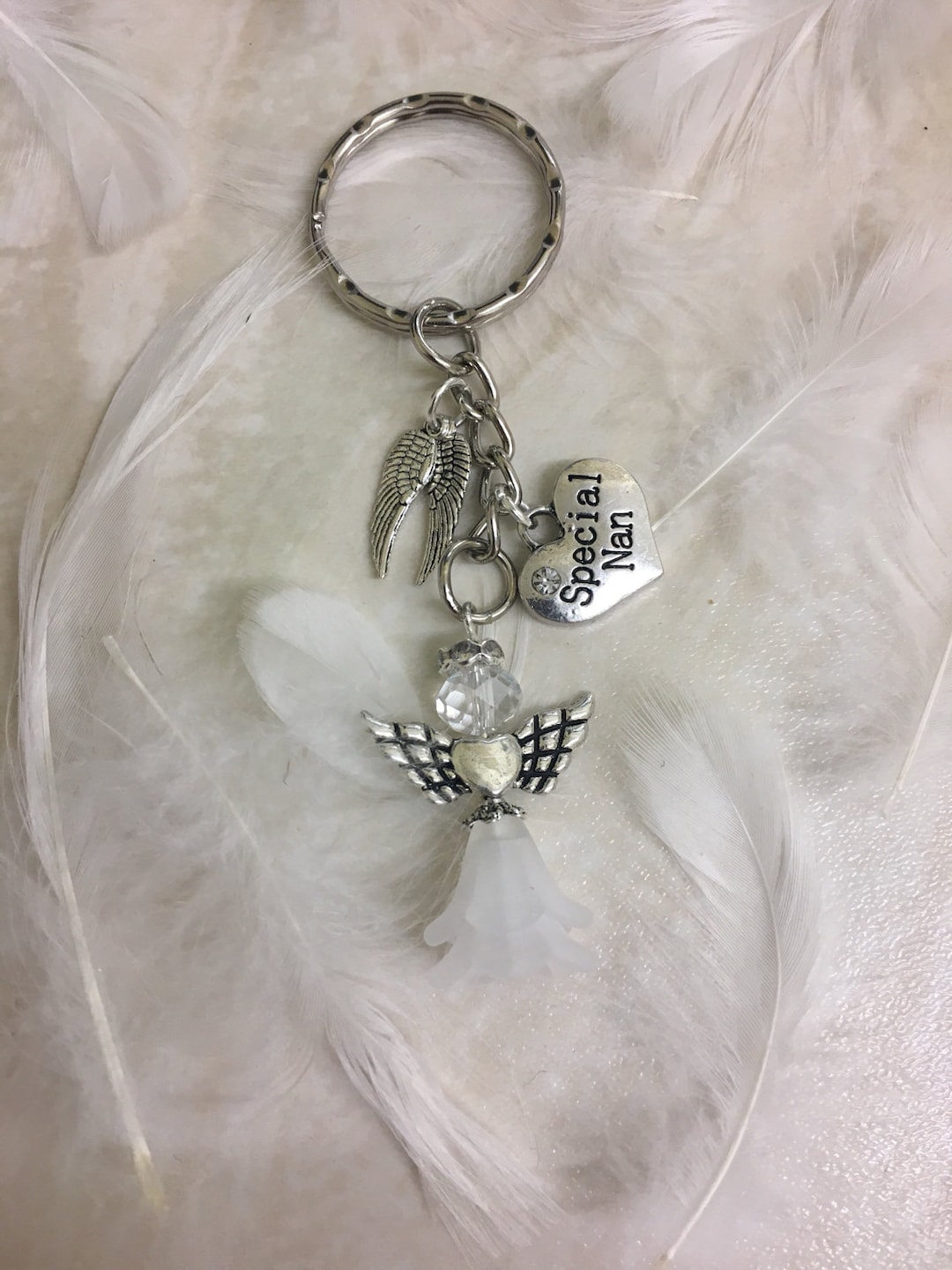 Personalised Memorial Keyring, in Memory Of, Keepsake, Angel Keychain ...