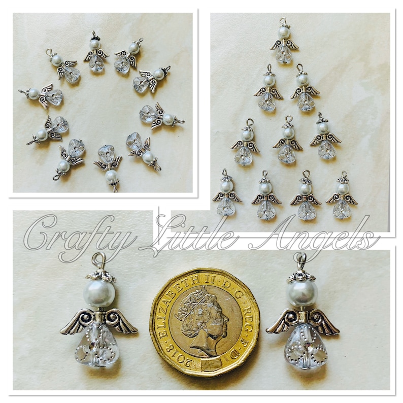 Multicoloured Angel Charms Handmade Angel Pendants Small Etsy