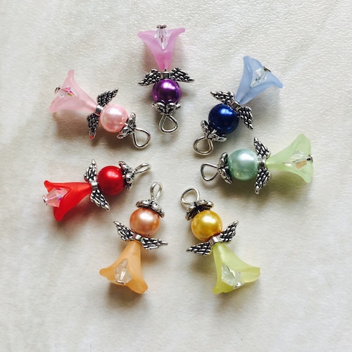 Multicoloured Angel Charms Small Angel Pendants Handmade Etsy