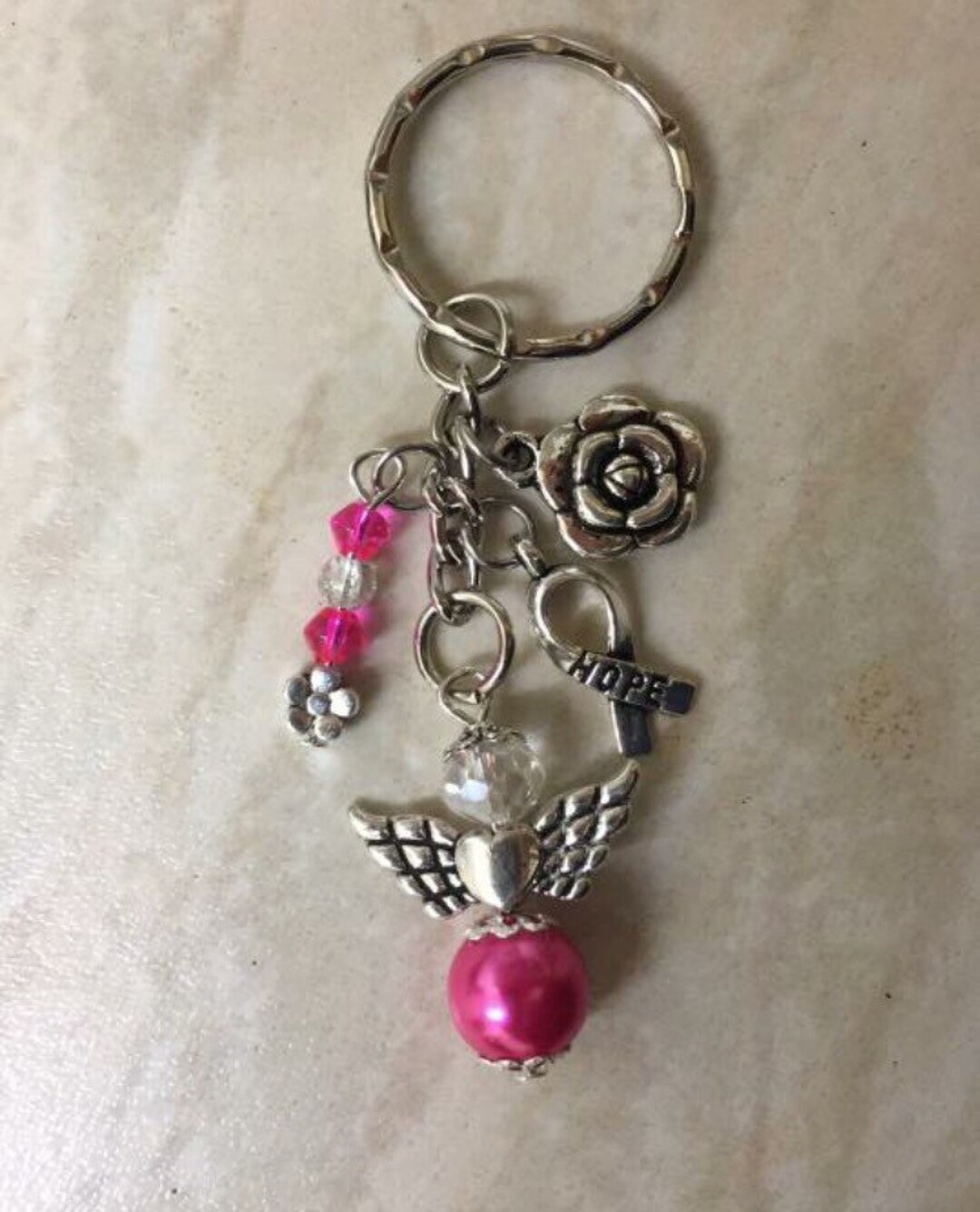 Cancer Awareness Keyring Pink Breast Cancer Keyring Hope - Etsy