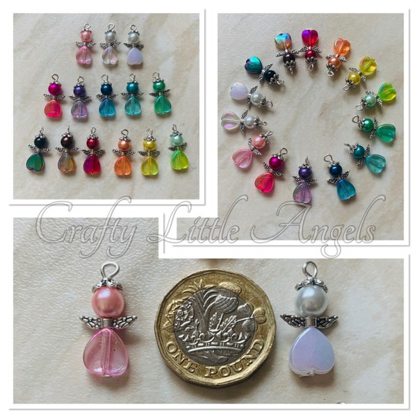 Multicoloured Angel charms, religious charms, small charms, small angel pendant, gift for her, angel embellishments