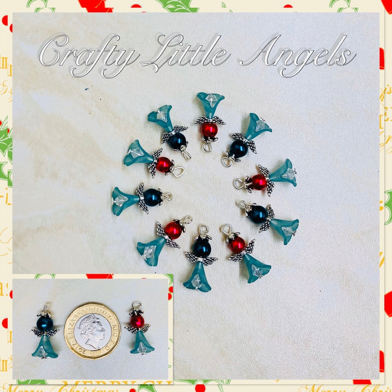 angels small angel charms religious angel charms Handmade Christmas angel charms xmas charms small Christmas charms festive pendants