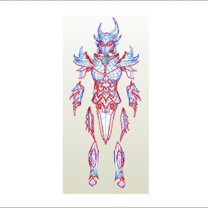 Paper kit Female Daedric armor suit templates for eva foam