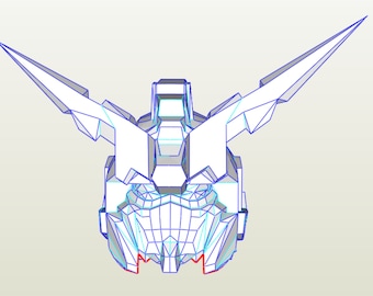 GundamRX-0Elmetto Unicorno, progetti in carta e schiuma Pepakura
