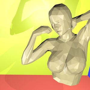Female bust Pepakura papercraft digital templates