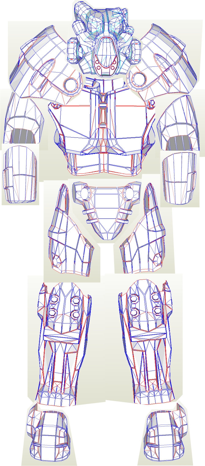 EVA Foam X01 power armor blueprints Etsy