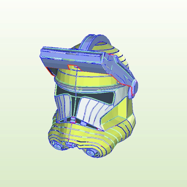 Commander Bly helmet pepakura paper build digital templates