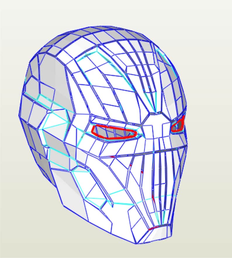 Paper PDF PDO blueprints of Iron man Mark 45 cosplay helmet Etsy
