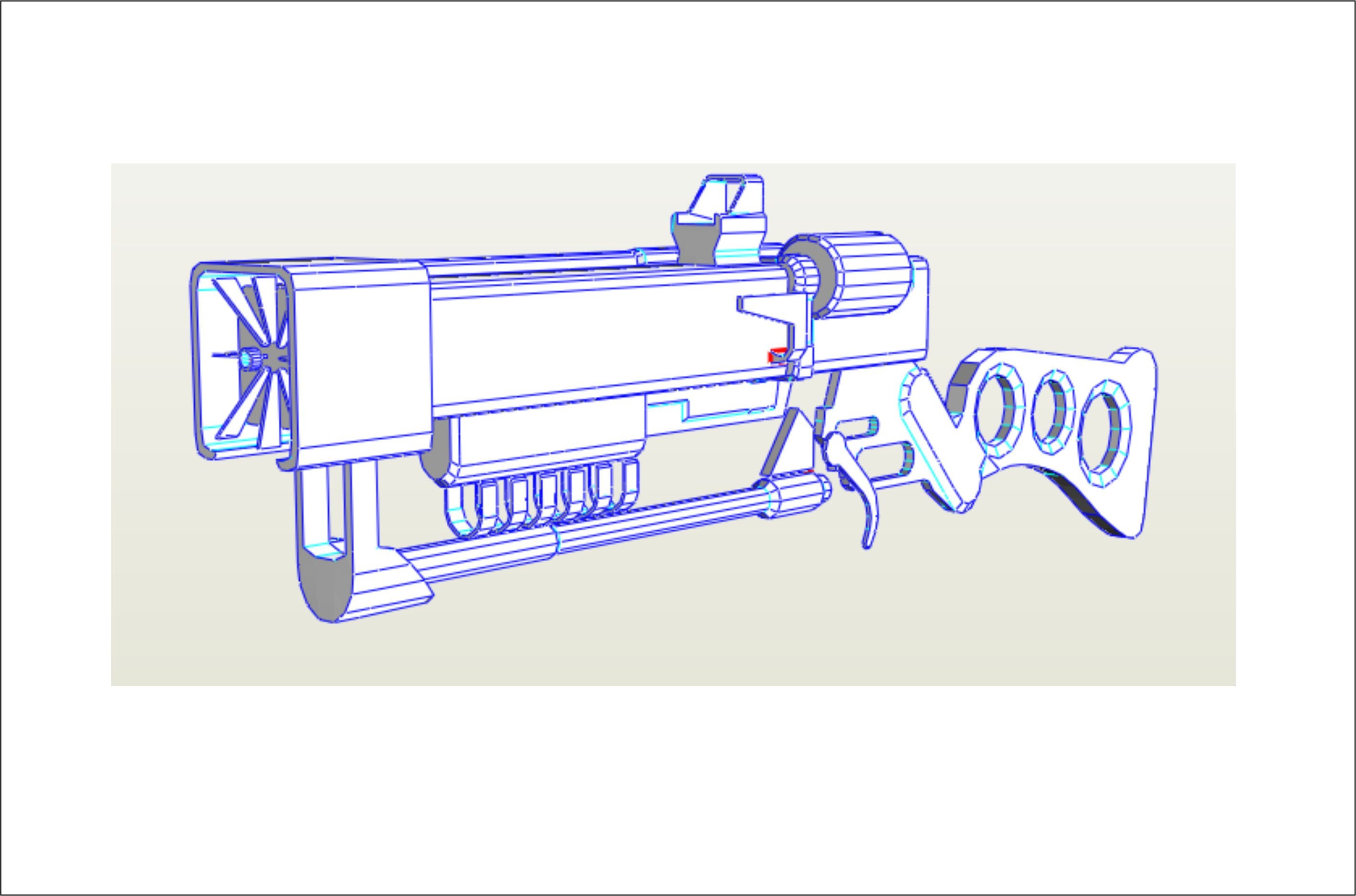 Fallout laser rifle replica pattern for pepakura Etsy