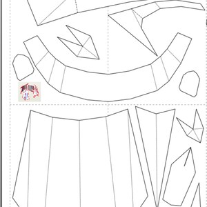 Puede incluir: Un dibujo en blanco y negro de un modelo de robot de papel. El modelo est&aacute; formado por varias piezas que se conectan mediante pesta&ntilde;as y ranuras. El modelo est&aacute; dise&ntilde;ado para ser ensamblado a mano.