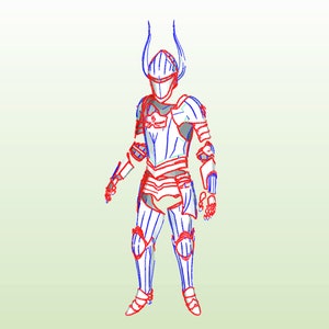 Arthur Pendragon cosplay suit body armor EVA Foam PDF, Pepakura digital templates