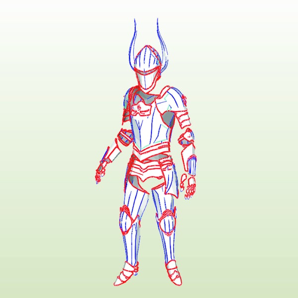 Arthur Pendragon cosplay suit body armor EVA Foam PDF, Pepakura digital templates