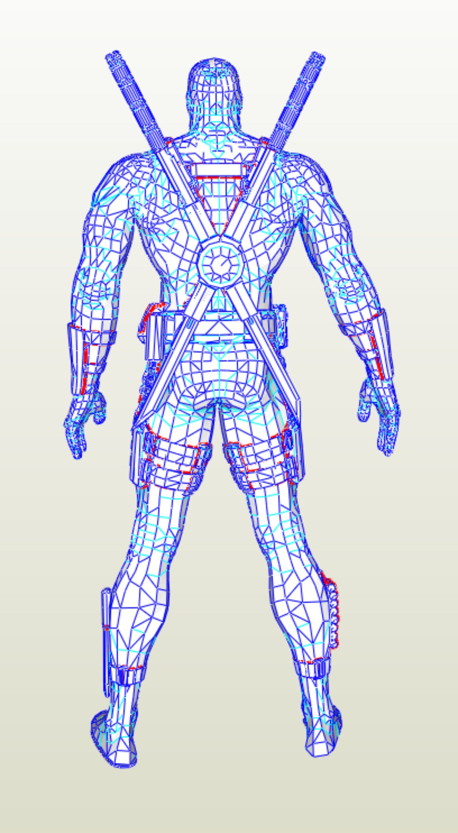 Deadpool estatua plantillas pepakura para la construcción de | Etsy