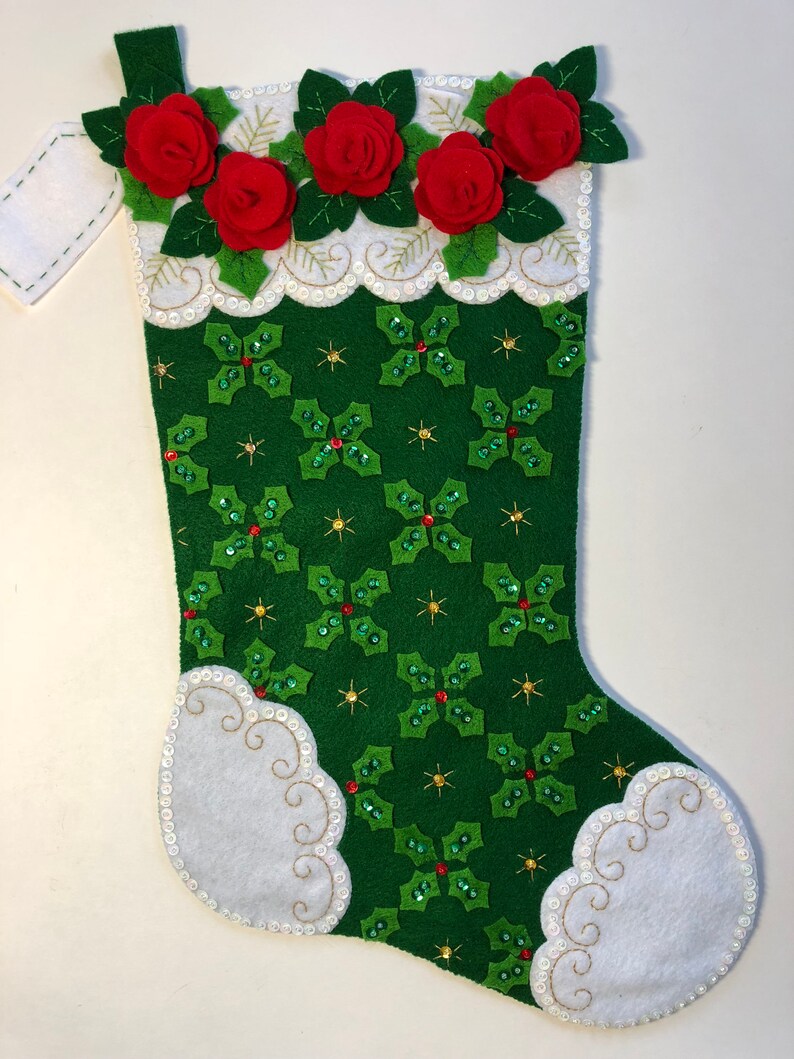 Bucilla Finished Christmas Stocking Personalized Bucilla Etsy