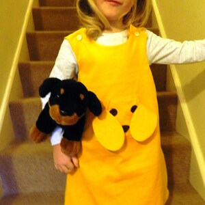 Golden Yellow Dog Dress Floppy Tactile Ears Pocket On Front Etsy