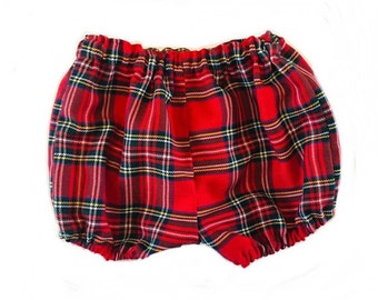 Rojo Tartán Escocés Escocia Pantalones Cortos Bloomers Pantalones Knickerbockers Funda de Pañal Niños Niñas Unisex Bebé Niño Niño