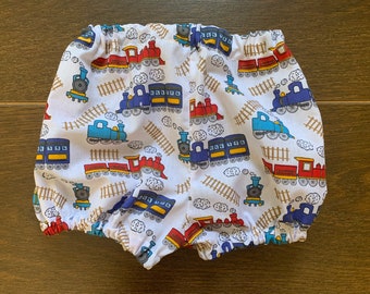 Baby Train Locomotive Bloomers Pants Knickerbockers Nappy Cover Boys Girls Unisex Toddler Child