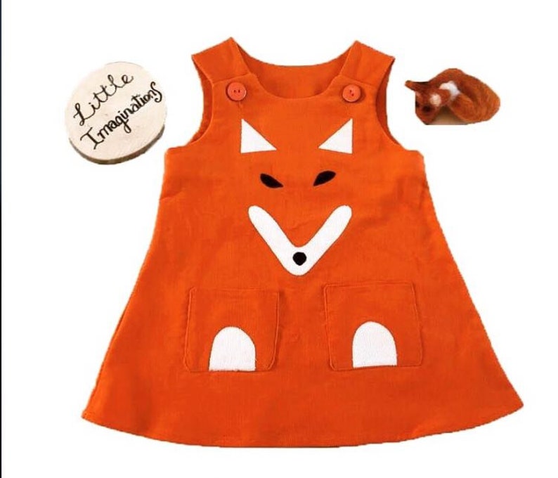 Lovely Girls Fox Dress Umber Orange Woodland Creatures VARIOUS Etsy UK
