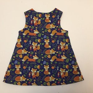 Gorgeous Navy Blue Fox Wildlife Girls Dress Wildlife Woodland Animals Nature Kids Baby Toddler image 3