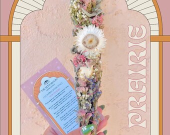 PRAIRIE Floral Green Sage Smudge Bundle / Varita limpiadora / Sage Alternative / Hierbas / Burn Bundle /