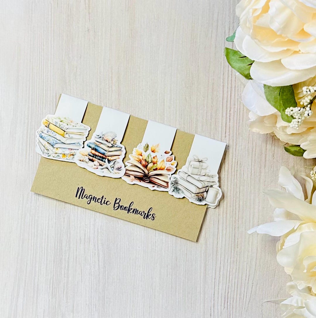 4 Seasons Magnetic Bookmarks - Etsy