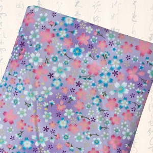 Japanese fabric, Japanese fabrics, cotton fabric, flower fabric, cherry blossoms, sakura - cotton fabric purple sakura branches