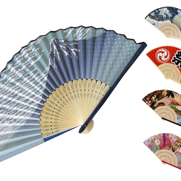 Éventails japonais, éventail vague hokusai, éventail mont fuji, éventail écriture, éventail fleurs, fan, japanese fan, éventail hokusai